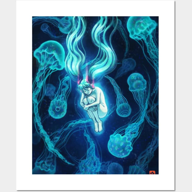 Jellyfish Swim Wall Art by Novanim
